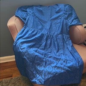 Old Navy Blue Eyelet Mini Dress